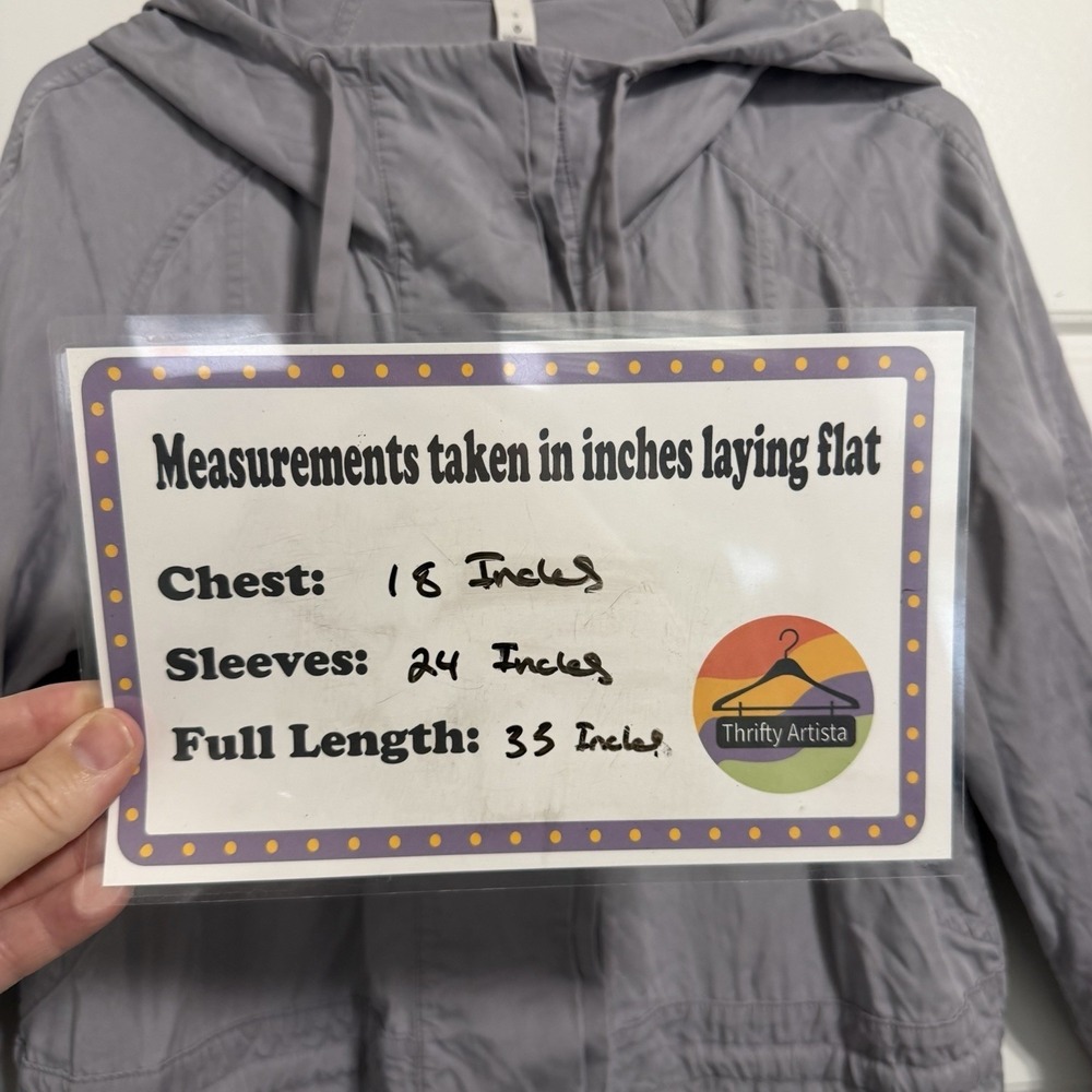 Lululemon Gray City Stroll Hooded Trench Coat Rain Jacket Women Size 8 Relaxed - Picture 2 of 11